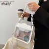 TOTES Yaz Kadınlar Temiz Şeffaf Çanta Kadın Jöle Çantalar ve Çantalar Akrilik Zincir Kare Omuz Bolsos HKD230823