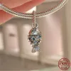 925 silver for pandora charms jewelry beads Firefly Safety Chain Blue Scaled Fish charms set Pendant DIY Fine Beads Jewelry