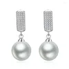Boucles d'oreilles créoles KOFSAC belle pleine Zircon pour les femmes mode 925 bijoux d'oreille en argent Sterling dame élégante perle boucle d'oreille