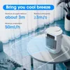 Other Home Garden Haillicare Portable Air Cooler Desktop Cooling Fan Water Cooling Spray Fan USB Office Air Conditioning Cooler 500ml Water Tank 230821