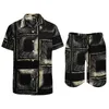 Men's Tracksuits Retro Mod Men Sets Abstract Squares Casual Shirt Set Fashion Beach Shorts Summer Design Suit Two-piece Clothes Large Size