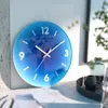 Wanduhren 12 "batteriebetriebene Uhr Temperierte Glas Ruhige Quarz-Tickeln moderne einfache Dekorationskultur