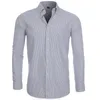 Męskie koszule męskie Stripe Oxford Fabric Dress Up Button Down Gentleman Chemise Hombre Long Rękaw Codzienne miejsce pracy ubranie 230822