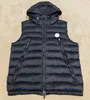 Chapéu escondido design masculino colete para baixo gola peito crachá masculino gilet longo zíper bolsos para baixo coletes inverno quente gilets tamanho 1--5324c