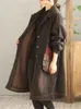 Women's Trench Coats Women's Vintage Denim Windbreaker Autumn Single-breasted Splicing Big Pockets Lady Jacket Casual Loose Medium Long
