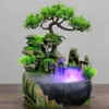 Decorative Flowers & Wreaths 1Pcs Rockery Water Fountain Desktop Chinese Fengshui Lamp Waterfall Indoor Decor241v