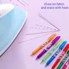 Ballpoint Pens Erasable Gel Pens - 12Pcs Heat Erase Pens For Fabric 0.5Mm Fine Point Rolling Ball Pen For Kid Students Adults 230821
