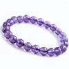 Strand 8mm all'ingrosso autentico braccialetti di quarzo in cristallo viola naturale per perle rotonde per perle di facciata braccialetta elastica femme