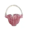 Vase Pink Portable Glass Flower Vase Decor for Living Room Flower Arranchads Basket Art装飾テーブルトップ花瓶x0821