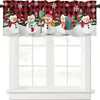 Curtain Christmas Snowman Pennant Kitchen Decor Door Partition Short Punchfree Live Room Bedroom Blackout