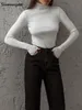 여자 스웨터 스무어 스무어 여성 터틀넥 가을 겨울 기본 탑 슬림 풀버 니트 스웨터 점퍼 소프트 따뜻한 풀 풀 속옷 230822