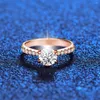 Anelli a grappolo Real Sterling Sterling 1CT certificato Moissanite Engagement Lab Diamond Ring per donne Promise per matrimoni gioielli di lusso