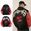 Giacche da uomo Retro Retro Bomber Jackets Devil Motorcycle Cappello High Street Giacca a braccio di baseball Giacca casual Unisex J230821