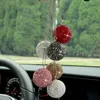 Charms Car Pendants Metal Chain Rhinestone Ball Full Drilling Originality Fashion Cool Charm Rearview Mirror Hanging Ornaments