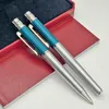 Ballpoint Pens Blue Texture Quality Metal Rollerball Ballpoint Pen With Serial Number Writing Smooth Luxury Stationery 230821