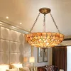 Подвесные лампы 20 дюйма Tiffany Europe Shell Light European в средиземноморском стиле, столовая, спальня бар, подвес, освещение