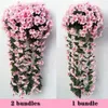 Flores decorativas Wrinalh Wreaths Violet Artificial Flower Decoration Simulation