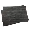 Table Runner JANKNG 6Pcs Black Washable Mats PVC Drink Placement Non-Slip Insulation Placemat Dining Room Decor