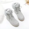 Boots Winter Woman Snow Shoes Women 2023 Real Sheepskin Women's Genuine Flats