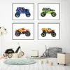 Retro Truck Watercolor Canvas Painting Print Wall Art Toy Car Posters And Prints Child Birthday Gift Nursery Boys Bedroom Living Room Decor No Frame Wo6