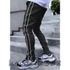 Paarse broek laadbroeken lente en herfst heren stretch multi-pocket reflecterende rechte sportfitness casual broek joggers