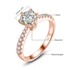Bagues de cluster Real Sterling Silver 1CT Certifié Moissanite Engagement Lab Diamond Bague pour femmes Promesse de mariage Bijoux de luxe