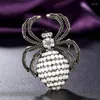 Broszki Zlxgirl Biżuteria marka Crystal Opal Spider Fashion męskie punkowe szalik