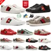 Designer Marchio di lusso Stile classico G Ace Scarpe casual Uomo Donna Pelle di serpente ape Ricamato Tiger Chaussures ad incastro Bianco Nero Scarpe da ginnastica Sneakers