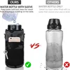 Tumbler 2 Liter Wasserflasche mit Ärmeln 64 Unzen inspirierende halbe Gallonenflasche mit Halter Strohmännern Frauen JUG für Fitnessstudio -Sportarten 230821