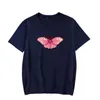 Мужские футболки для фламинго футболки Flim Flam Flam Butterfly логотип Merch Print Tee Unisex Fashion Fashion Смешное повседневное короткое рукав