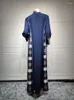 民族衣類女性アバヤヴィンテージスパンコリーコントラストカラーロングドレスパッチワークローブカフタンムスリムイスラムイスラムジャラビヤットラマダン2023