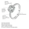 Cluster -Ringe Gems Ballett Luxus 2.0ct 8mm EF Farbe Moissanit Ring für Frauen Hochzeit 925 Sterling Silver Classic 3 Band Set