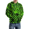 Męskie bluzy linia Zielona Zebra Casualna para druk paski Elegancki projekt bluzy Spring Spring Long Sleeve Street Hoodie Bluza z kapturem