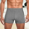 Herren Badebekleidung Schwarzweißhundtooth Schwimmen Trunks Trendy Deco Chic Muster Trends elastische Schwimmboxer Pool großer Männer Badeanzug