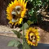 Inne imprezy imprezowe Halloween Słoneflower Skull Dekoracja ogrodu na zewnątrz fałszywe posągi kwiatowe ornament 230821