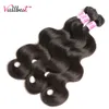 Syntetiska peruker Vall Body Wave Bunds med stängning 830 tum Remy Human Hair Brazilian Weave 3 Spets 230821