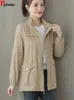 Kvinnor Trench Coats Korean Women Casual Lapel Drawstring Windbreake Spring Loose Gabardina Khaki Midlength Jacket Big Size 4xl Abrigos 230822