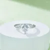 Anelli di nozze classiche a forma di cuore S925 Platinum Platinum Platinum Platinum Anello 2.0 Carat Women's Gioielli