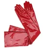 Five Fingers Gloves Sexy Women's Long Gloves Ladies Patent leather Gloves Shiny Black Party Evening Overlength Long Glove PU Bright Leather On Sale 230822