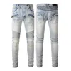 Tasarımcı Jeans Erkekler Kadın Pantolon Amerikan Sıkıntılı Delik Yırtık Biker İnce Düz Skinny Pantolon 15 Stil Siyah Mavi Moda Pantolon Boyut 29-38