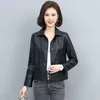 Women's Jackets Ladies Straight Faux Leather Jacket Square Collar Long Sleeve Overcoat Zipper Cardigan Short Coat Tops 2023 T636