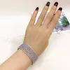 Bangle Elegant Lady Crystal Wide Bracelets & Bangles Silver Color Bracelet Rhinestones For Women Bling Wedding Party Jewelry Gift ZK35