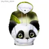 Herrhuvtröjor Sweatshirts Hoodie Hoodie Pocket Pocket Zipper Hoodie Panda 3D Printing Women's Hoodie Storlek 5XL Q230822