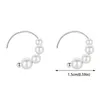 Brincos de argola Sterling Silver Silver Pearl Light Luxury feminino Spring Small Modern Hoops for Women