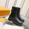 Designerinnen Frauen Boots Wunderland Flat Ranger Kampfstiefel Metropolis Ranger Schuh Stickerei Martin Knöchelstiefel Kalbskalle Leder Territorium Winter -Sneaker