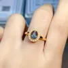 Кластерные кольца серебряное обручальное кольцо с александритом с жемчужным цветом изменение 925 стерлинговых украшений для подарка