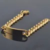 Bracelets de charme homens homens 81015 mm de largura colorgold corgold cor aço inoxidável meio -fio Chain Bracelet Jewelry Gift 230821