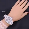 Venda de relógios de pulso !!! Desconto Melissa Crystal Rhinestones Lady Men's Women's Women Japan Mov't Hours Hours Metal Bracelet Girl's Gift