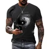 Мужские рубашки Men Men Summer 3D-диаграмма Yin Yan Yang Bagua Print For-Shirt Fashion Casual Cool негабаритный