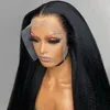 30 polegadas yaki peruca reta 13x6 renda frontal Human Human Wigs Kinky Straight peruca renda perucas pré -pux